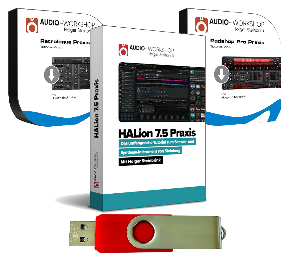 HALion 7.5 Praxis + Synthesizer Tutorial-Bundle auf USB-Stick